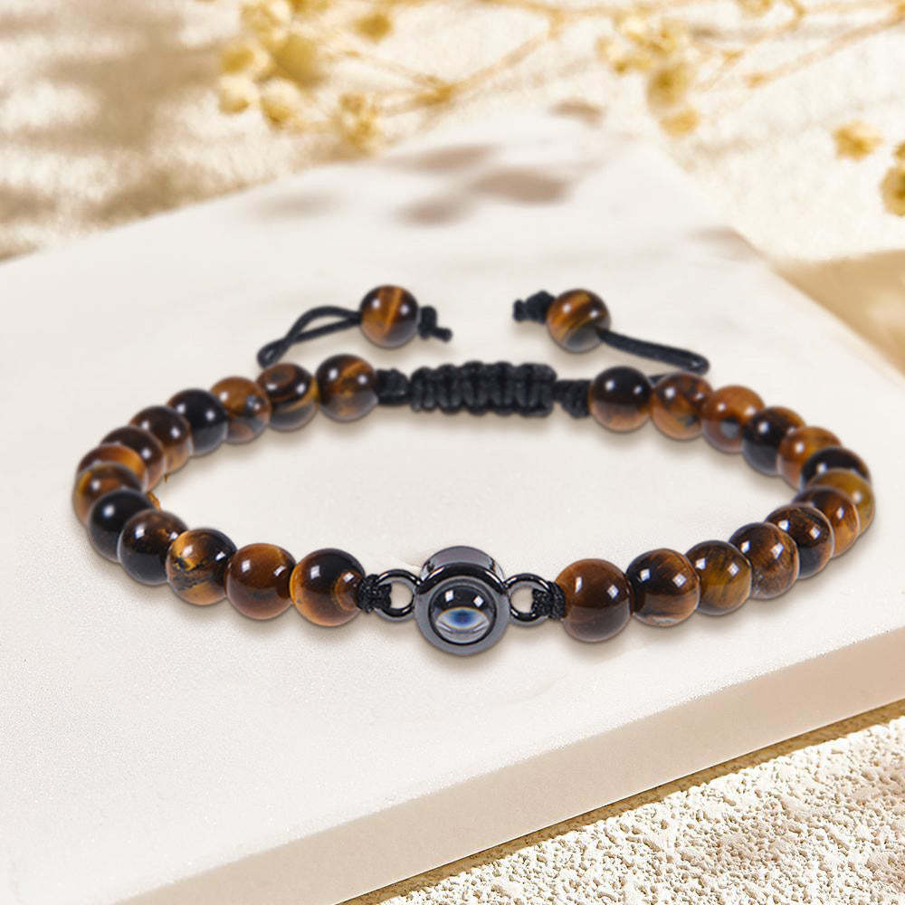 Custom Photo Projection Bracelet Men's Bracelet Jewelry Gift for Boyfriend Husband Dad - MyMoonLampUk