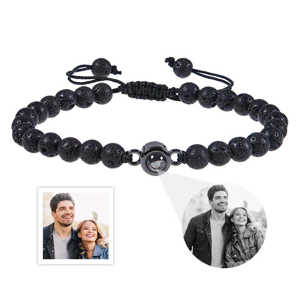 Custom Photo Projection Bracelet Men's Bracelet Jewelry Gift for Boyfriend Husband Dad - MyMoonLampUk