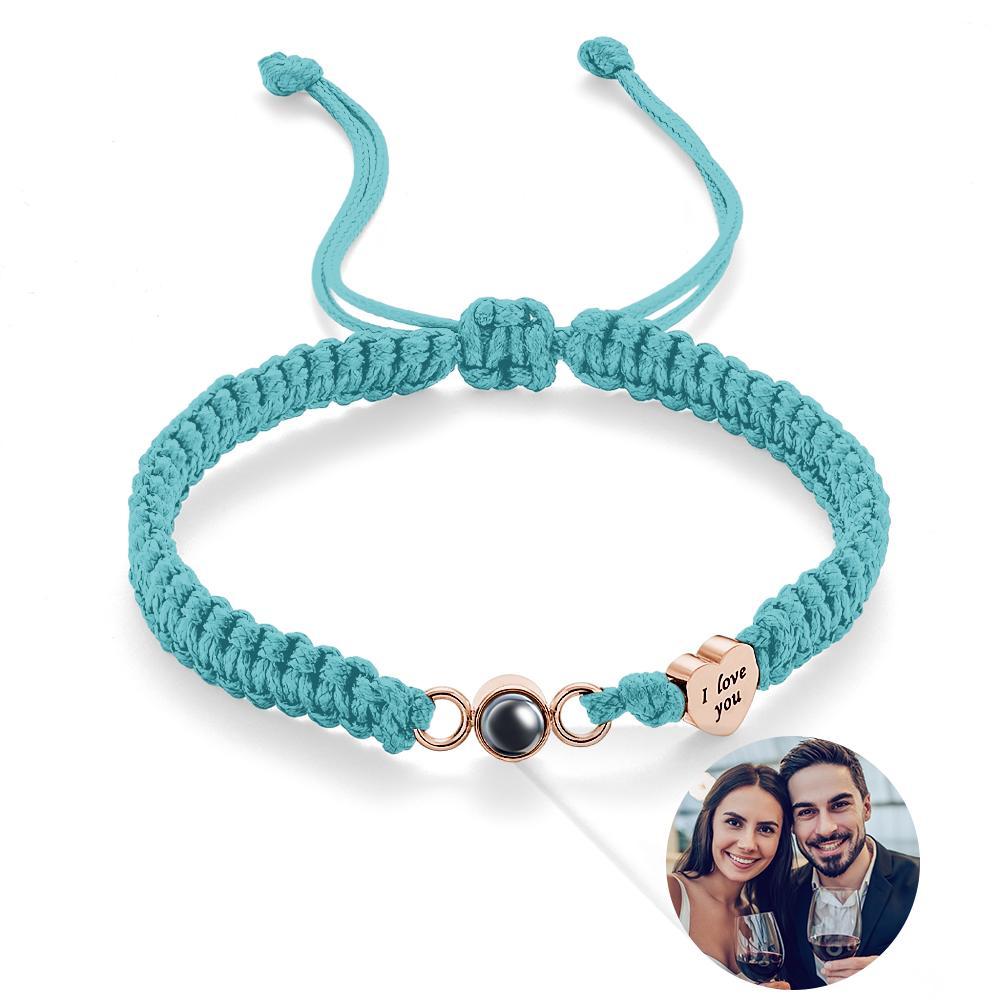 Custom Photo Projection Bracelet Heart Couple Gift - MyMoonLampUk