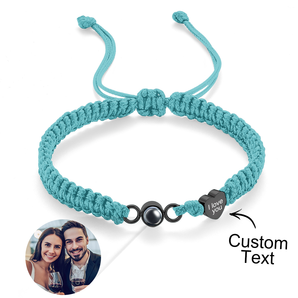 Custom Photo Projection Bracelet Heart Couple Gift - MyMoonLampUk