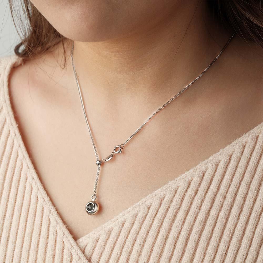 Custom Projection Necklace Simple Pendant Gift for Her - MyMoonLampUk