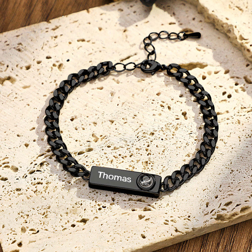 Custom Projection Bracelet Custom Name Simple Men's Gift - MyMoonLampUk