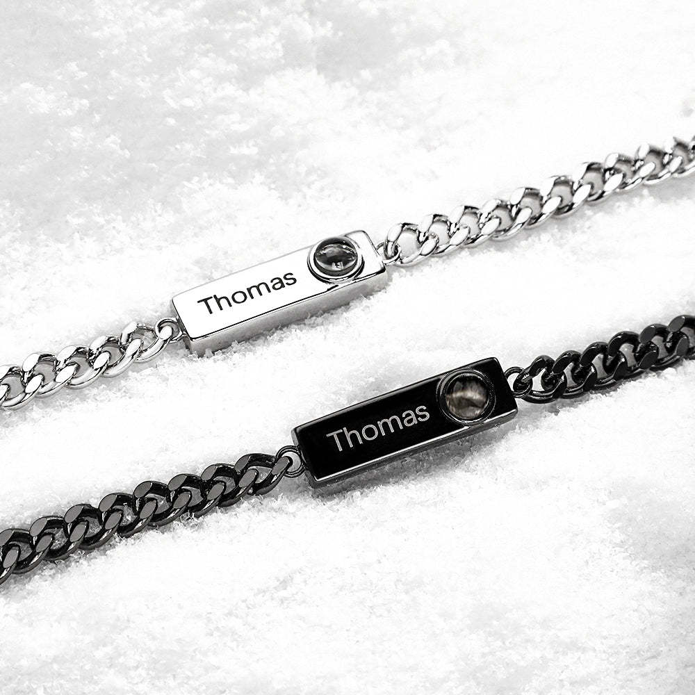 Custom Projection Bracelet Custom Name Simple Men's Gift - MyMoonLampUk