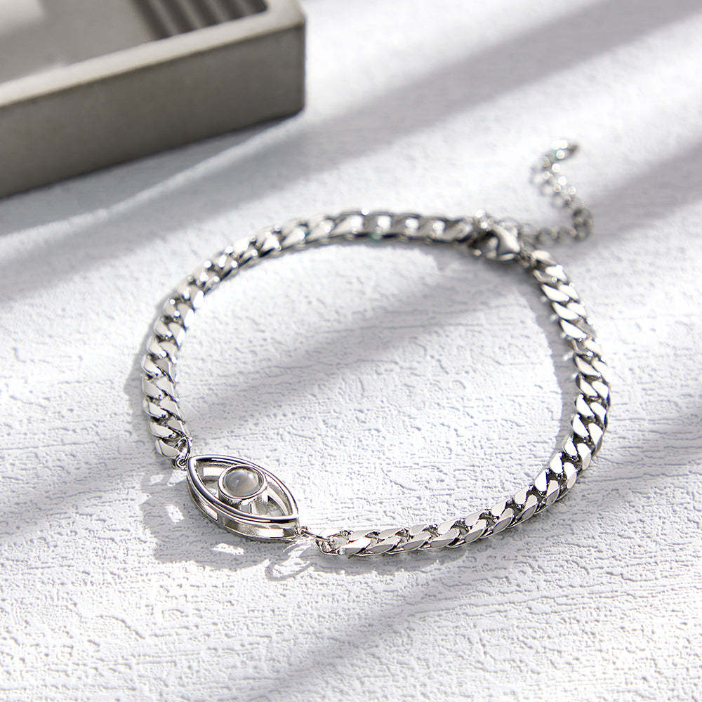 Custom Projection Bracelet Cuban Chain Metal Gift for Boyfriend - MyMoonLampUk