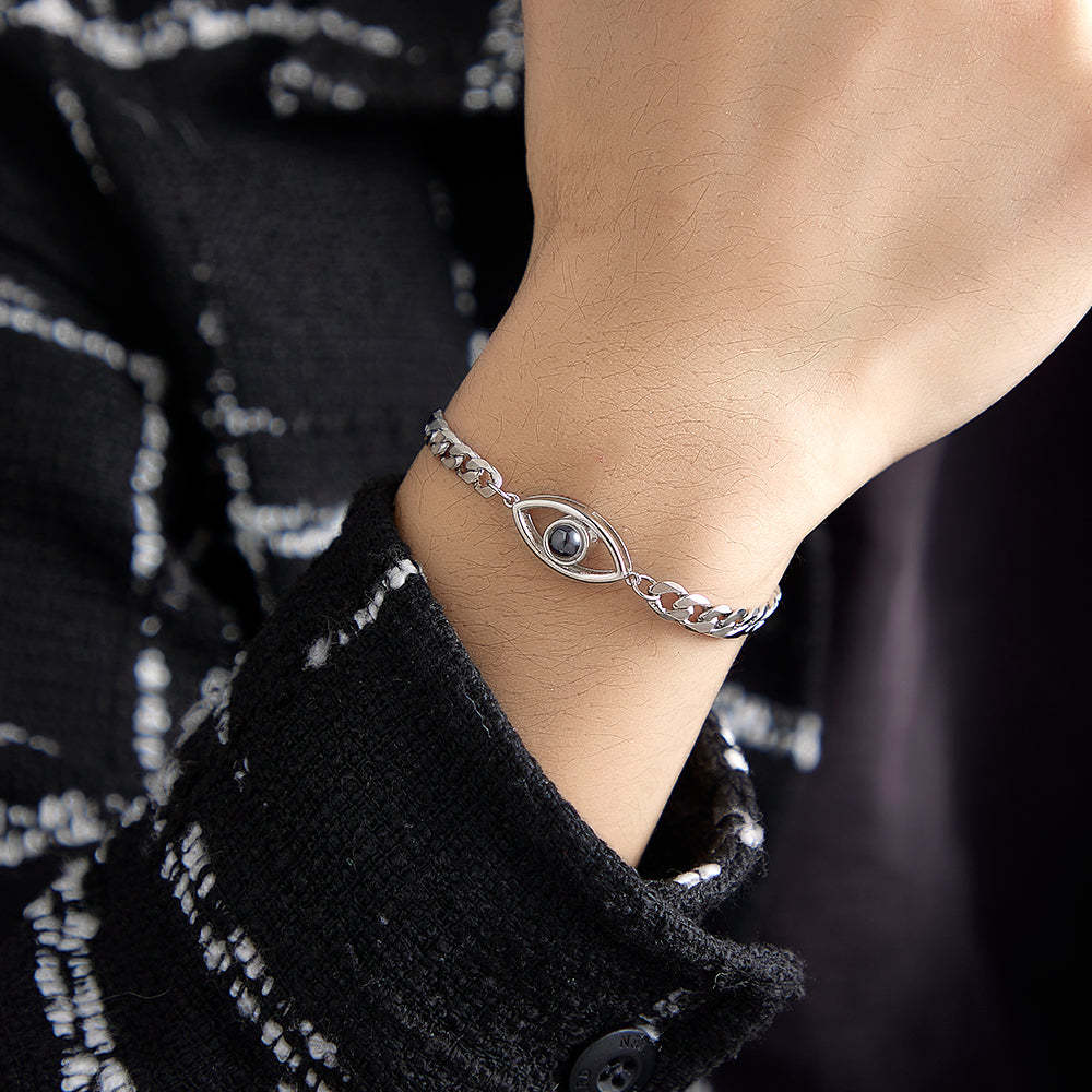 Custom Projection Bracelet Cuban Chain Metal Gift for Boyfriend - MyMoonLampUk