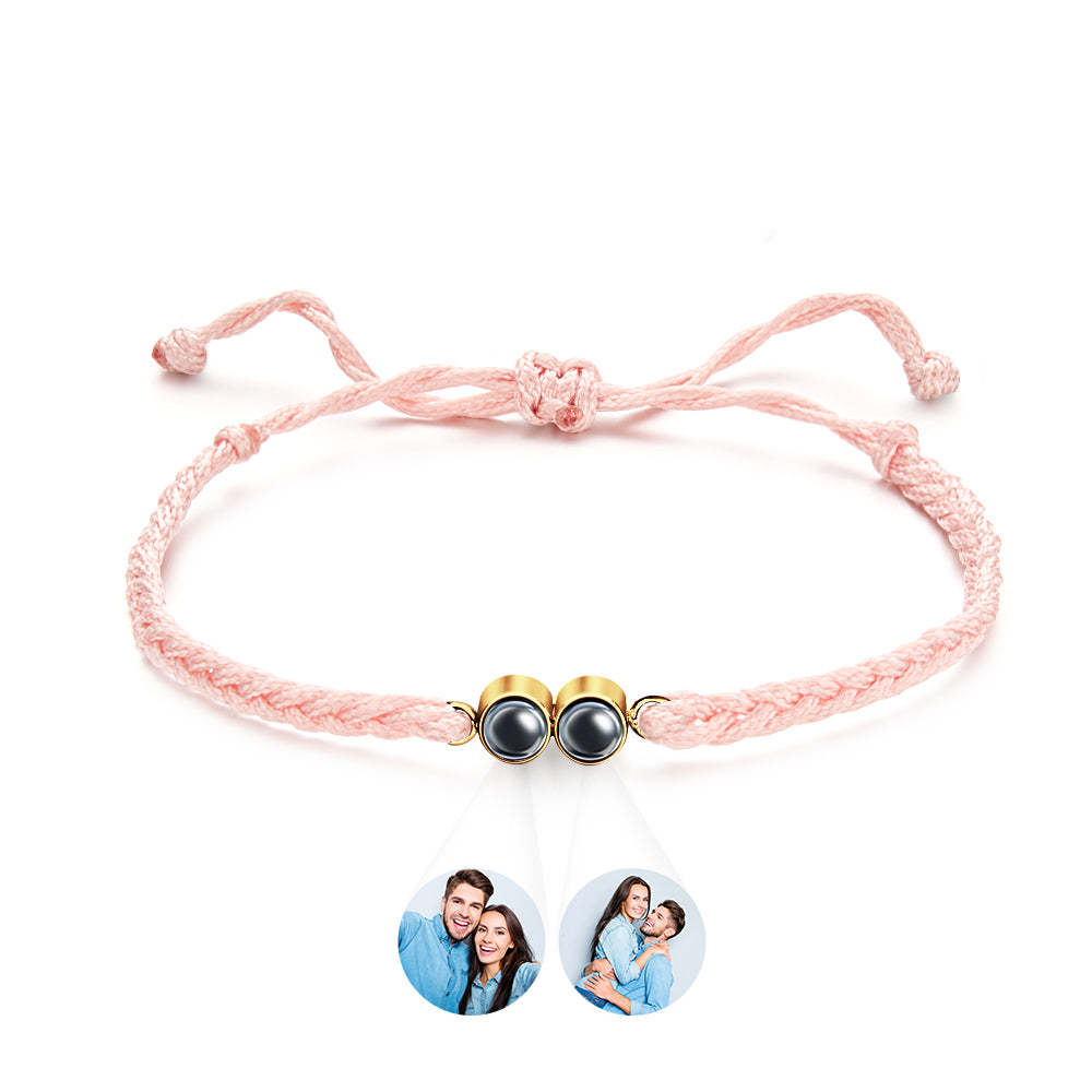 Personalized Projected Picture Bracelet Multicolor Braided Rope Customized Two Photos Bracelet Simple Gift - MyMoonLampUk