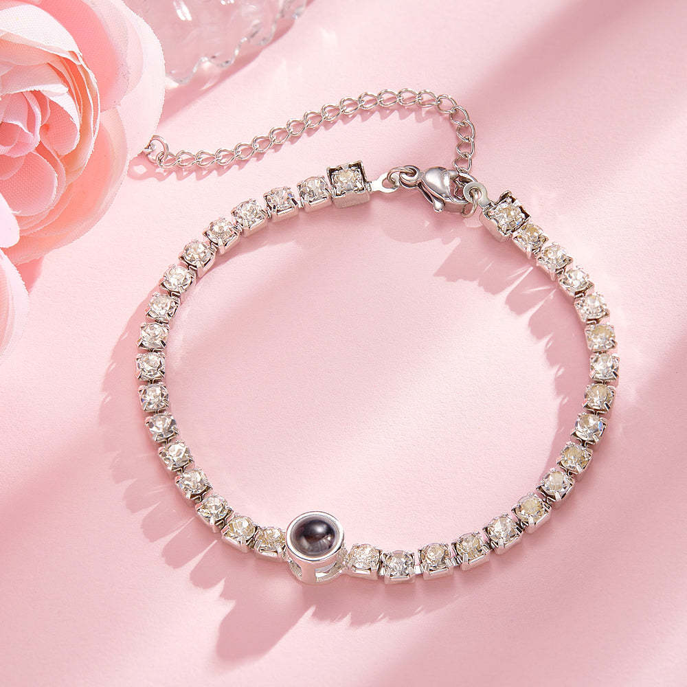 Personalized Projection Tennis Bracelet Simple Diamond Women Gift - MyMoonLampUk