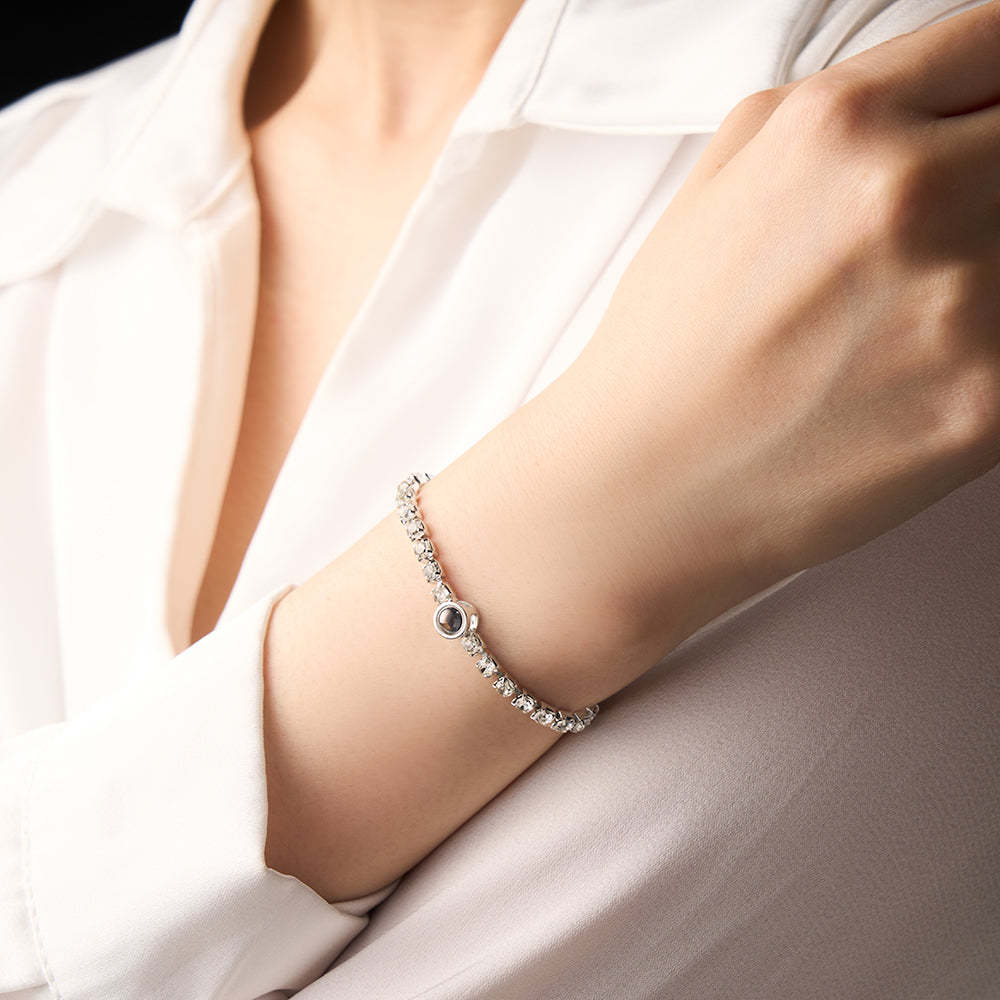 Personalized Projection Tennis Bracelet Simple Diamond Women Gift - MyMoonLampUk