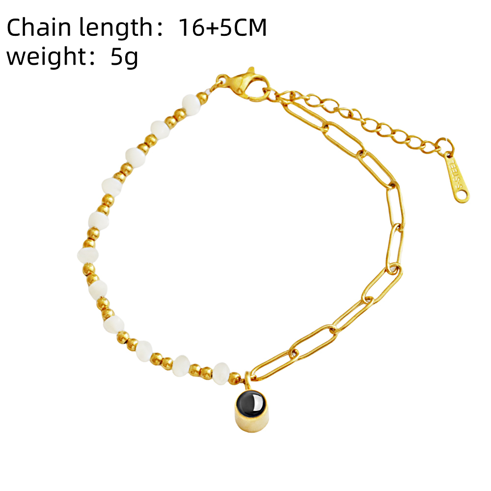 Custom Photo Projection Bracelet Vintage Luxury Circle Bracelet 18k Gold Plated Stainless Steel Pearl Bracelet Waterproof Bracelet Gift for Her - MyMoonLampUk