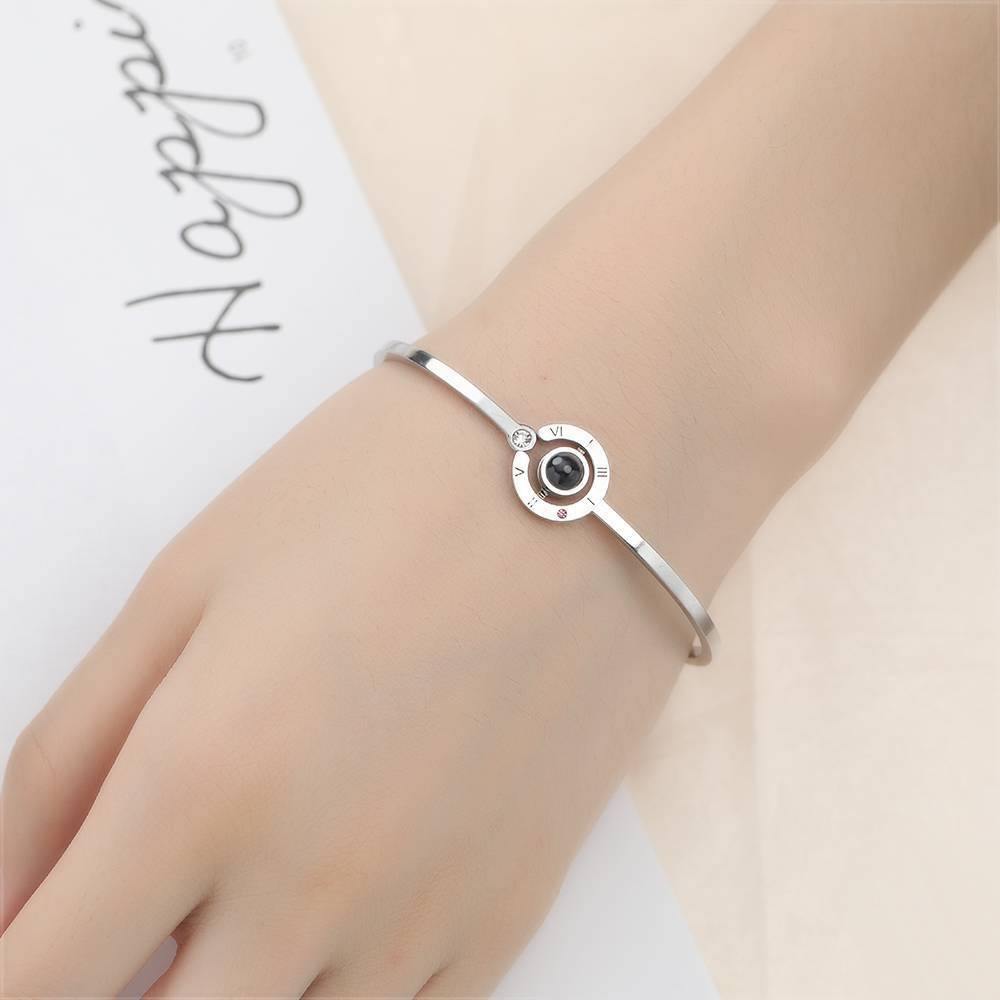 Projection Photo Bracelet Silver, Best Gift - MyMoonLampUk