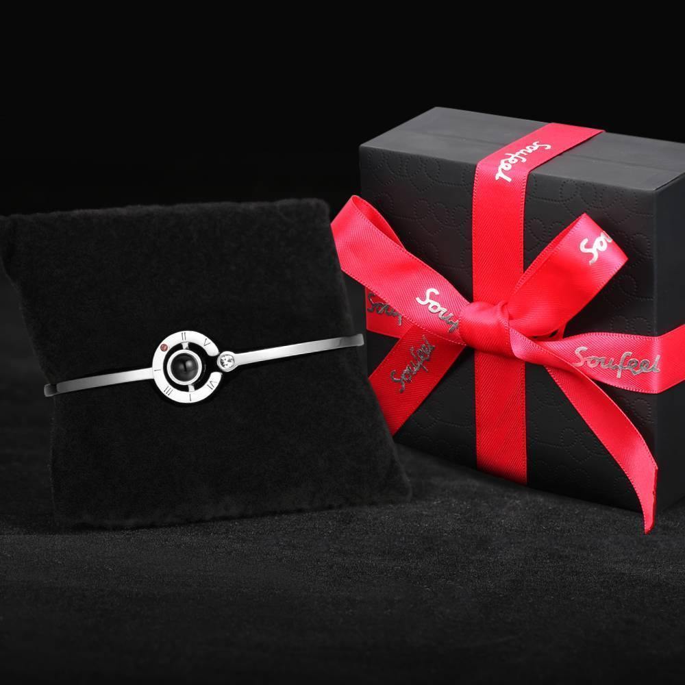 Projection Photo Bracelet Silver, Best Gift - MyMoonLampUk