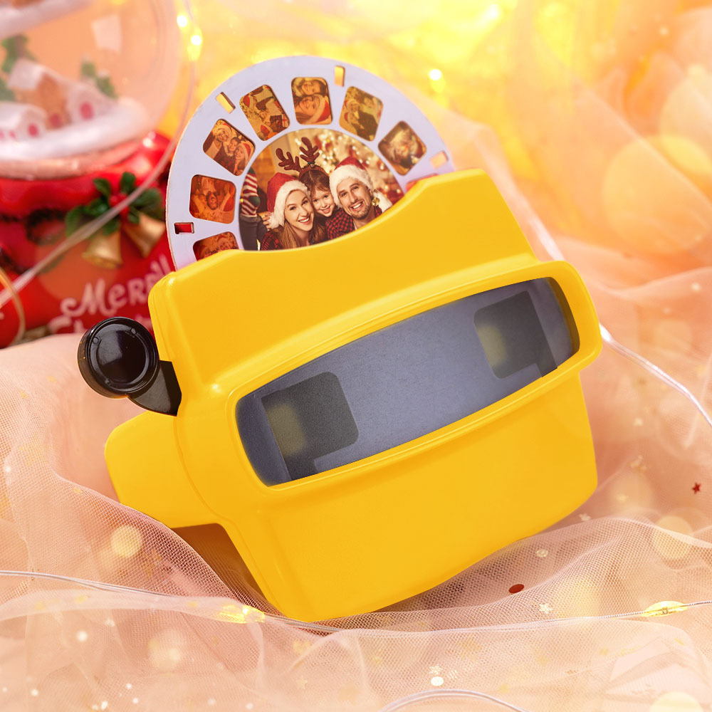 Custom Black 3D Viewfinder and Reel – Personalized Christmas Gift with your own photos Text and Photo Viewer Multiple Films Available Gifts Idea - MyMoonLampUk