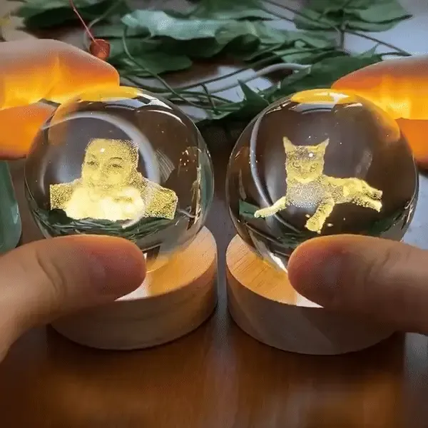Customized B-Ultrasound Pet Photo 3D Crystal Ball Gift for Pet Lover - MyMoonLampUk