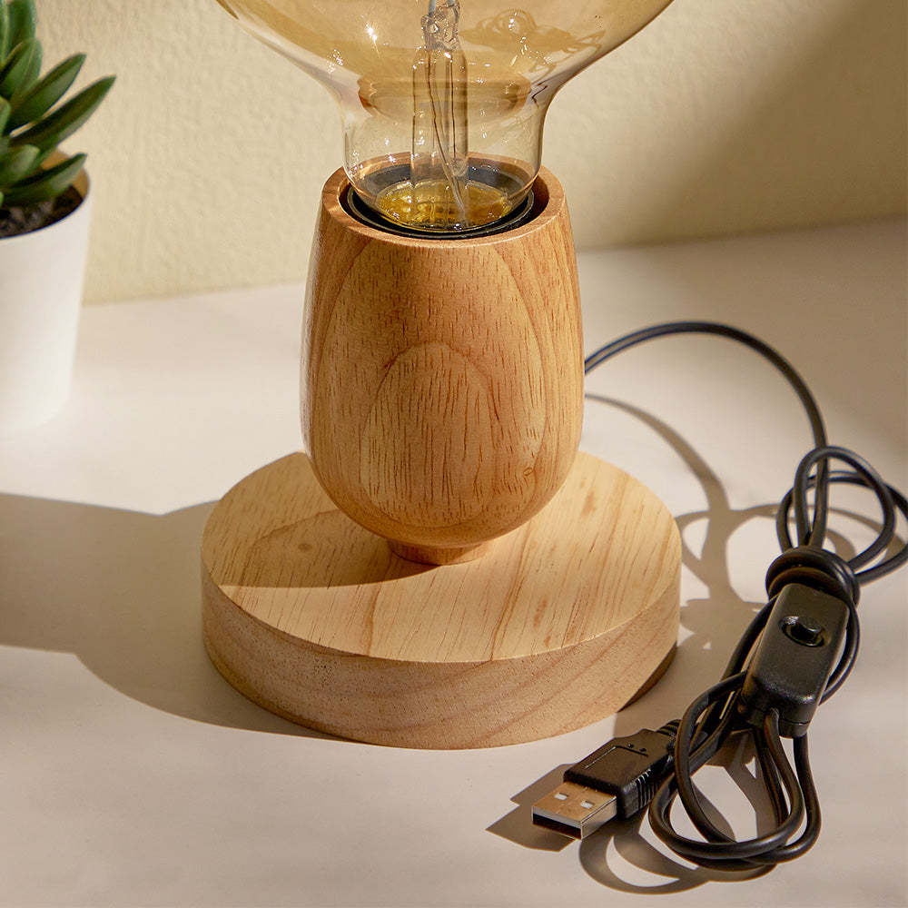 Red Wine Glass Log USB Lamp Holder - mymoonlampuk