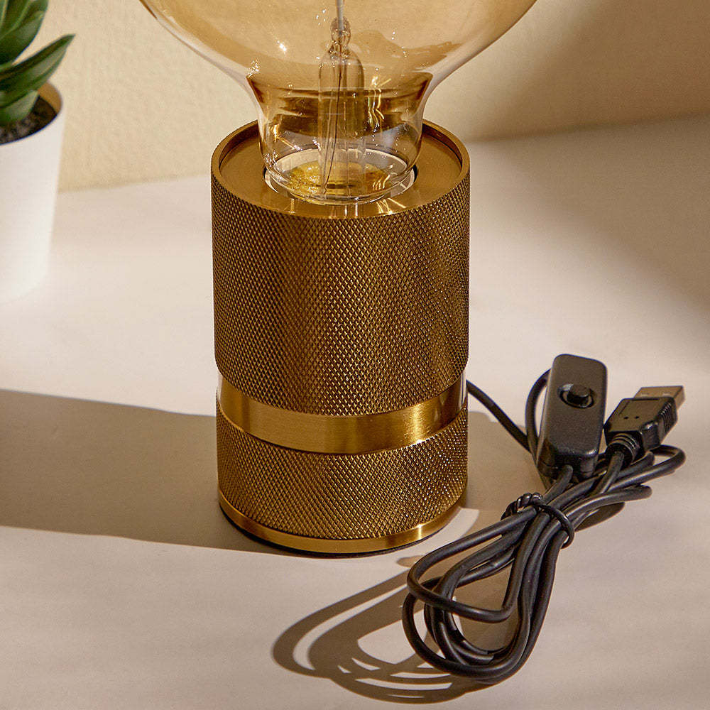 Retro Metal Mesh Bronze USB Lamp Holder - mymoonlampuk