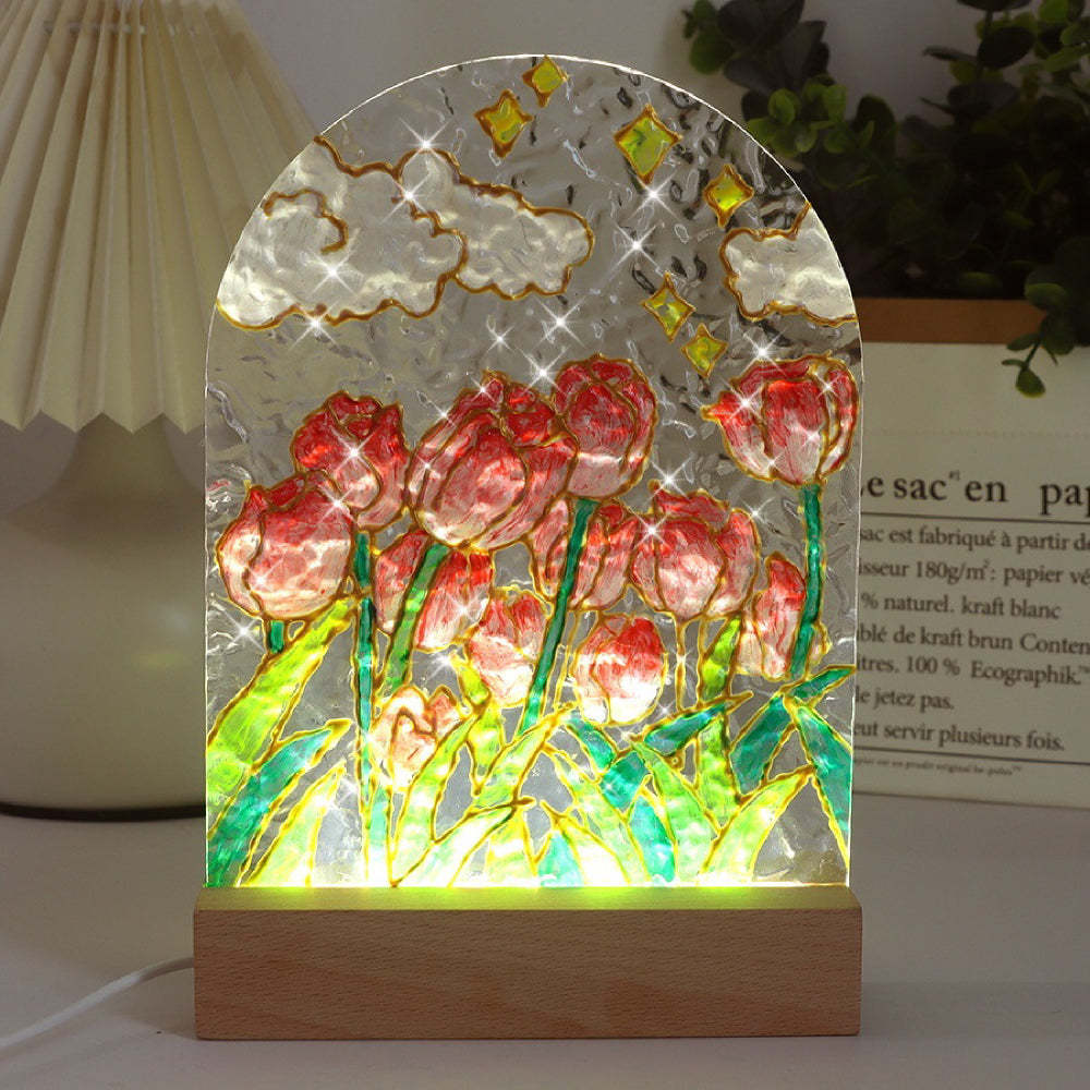 DIY Painting Night Light Set Water Wave Transparent Acrylic Drawing Board Lamp - mymoonlampuk