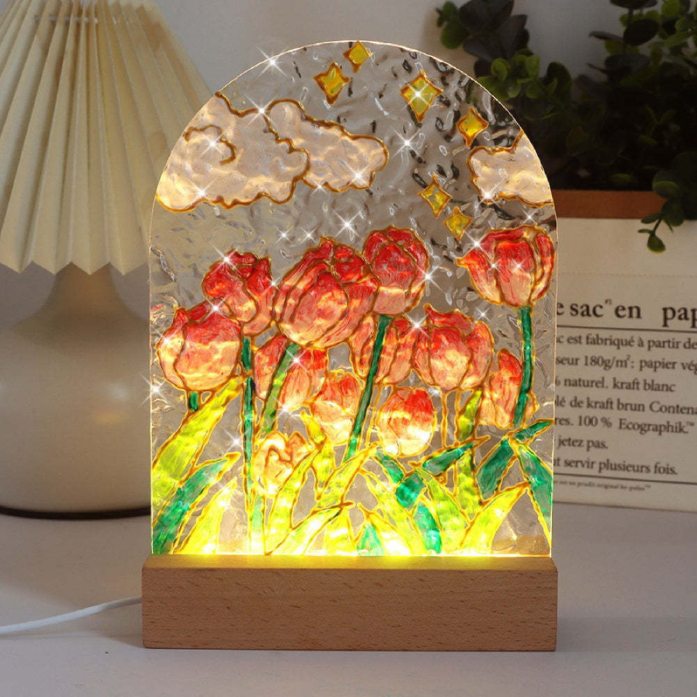 DIY Painting Night Light Set Water Wave Transparent Acrylic Drawing Board Lamp - mymoonlampuk