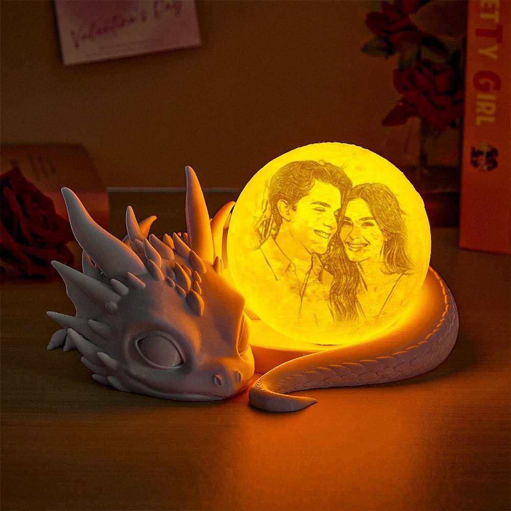 Custom Photo Moon Lamp with Dragon Base All 3D Printed