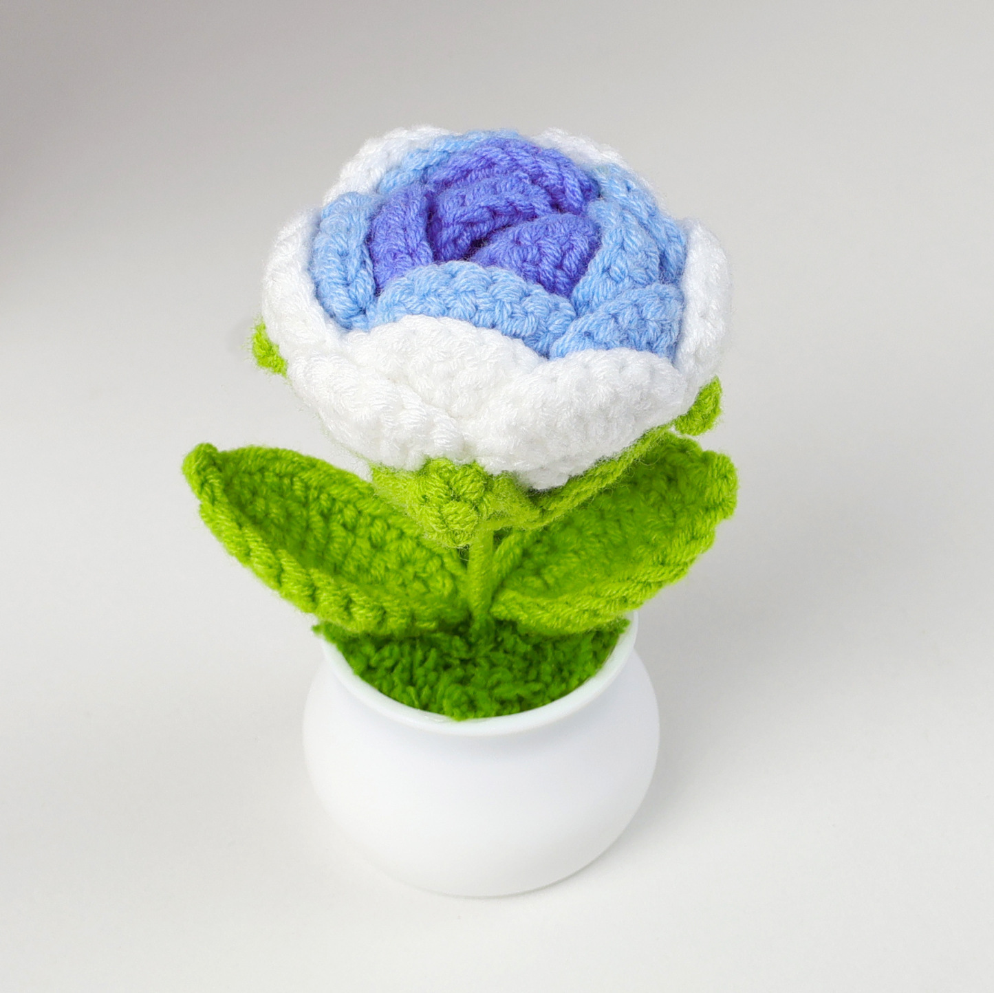 Valentine's Day Gift Knit Rose Potted Ornament Perfect Gift for Her - MyMoonLampUk