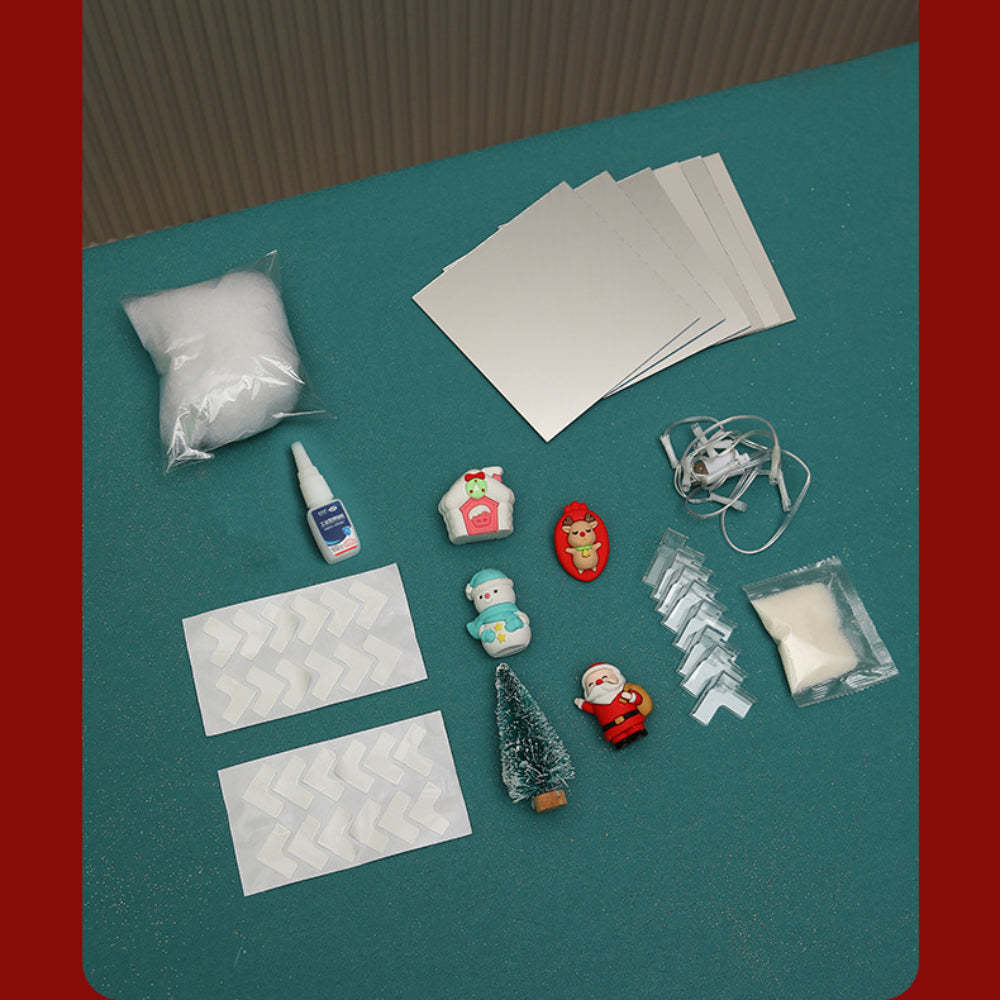DIY Christmas Night Light Mirror and LED Lamp DIY Material Kit for Xmas Table Decor - MyMoonLampUk