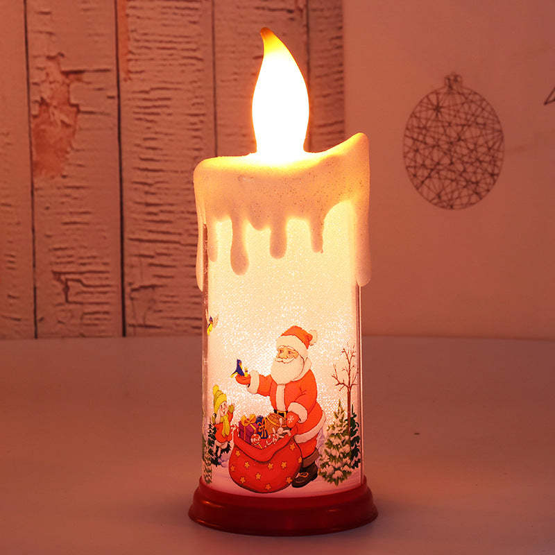 LED Simulation Christmas Flame Candle Santa Claus Snowman Candle Dinners Decoration Night Light - mymoonlampuk