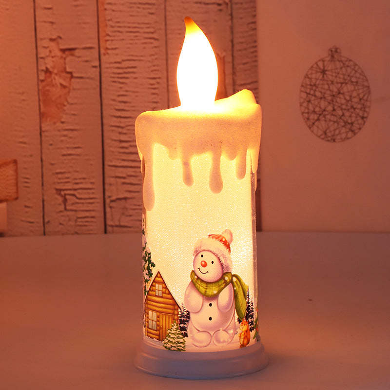 LED Simulation Christmas Flame Candle Santa Claus Snowman Candle Dinners Decoration Night Light - mymoonlampuk