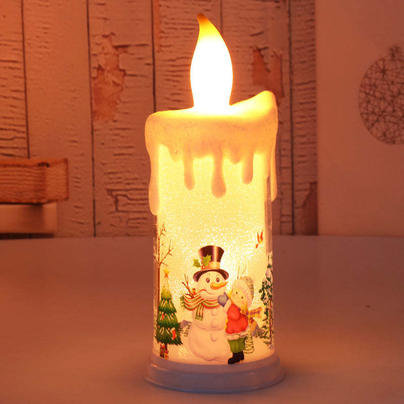 LED Simulation Christmas Flame Candle Santa Claus Snowman Candle Dinners Decoration Night Light - mymoonlampuk