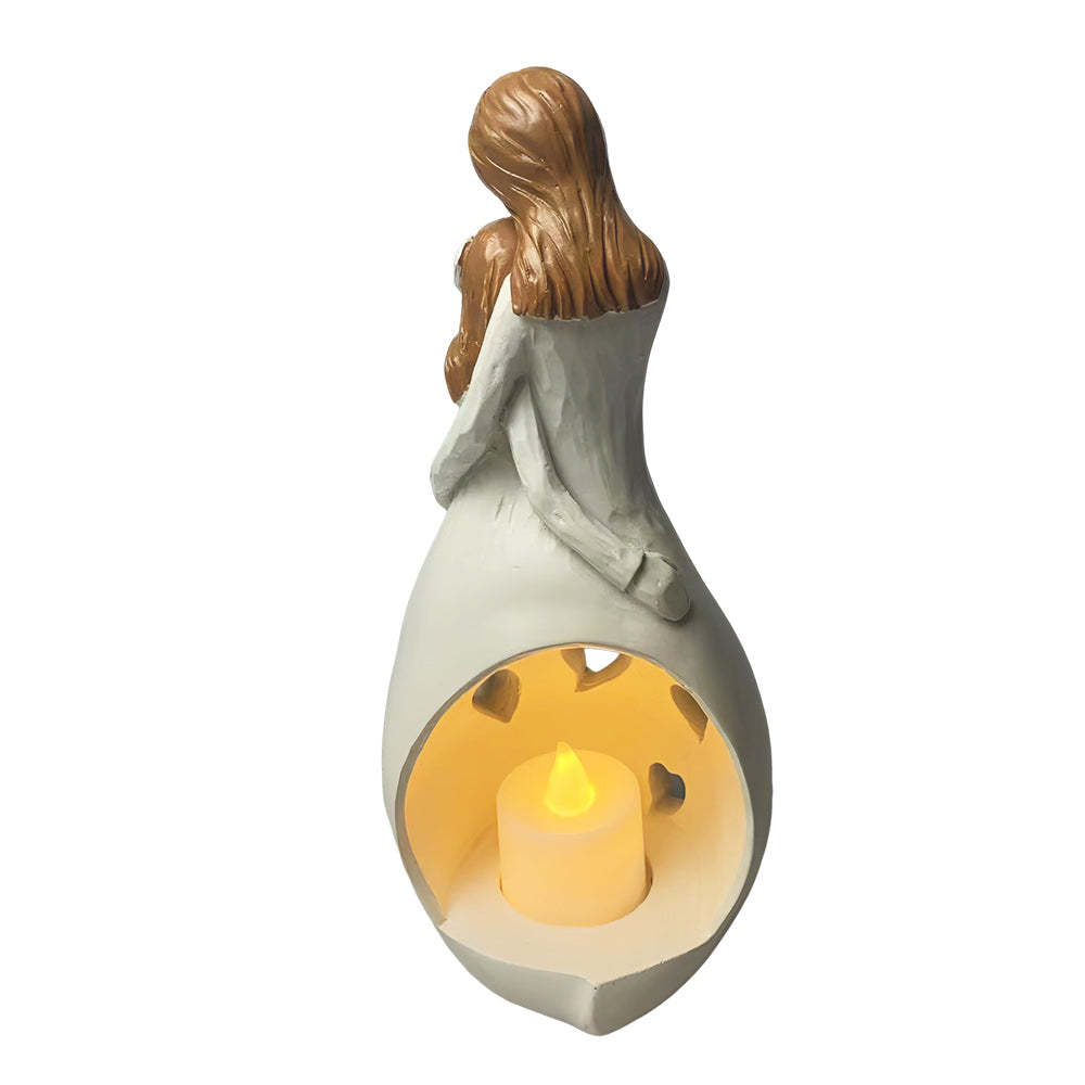 Mother's Day Candle Holder Statue with Flickering Led Candle Gifts for Mom - mymoonlampuk