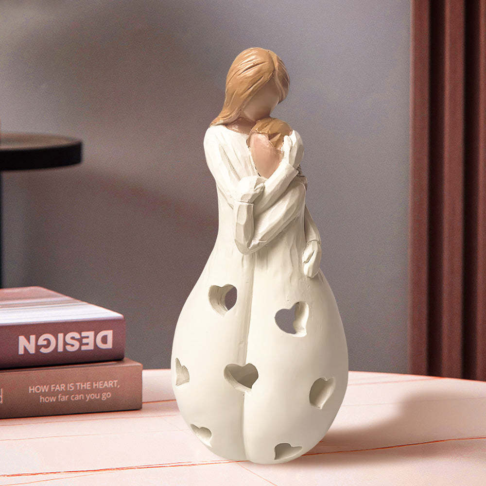 Mother's Day Candle Holder Statue with Flickering Led Candle Gifts for Mom - mymoonlampuk