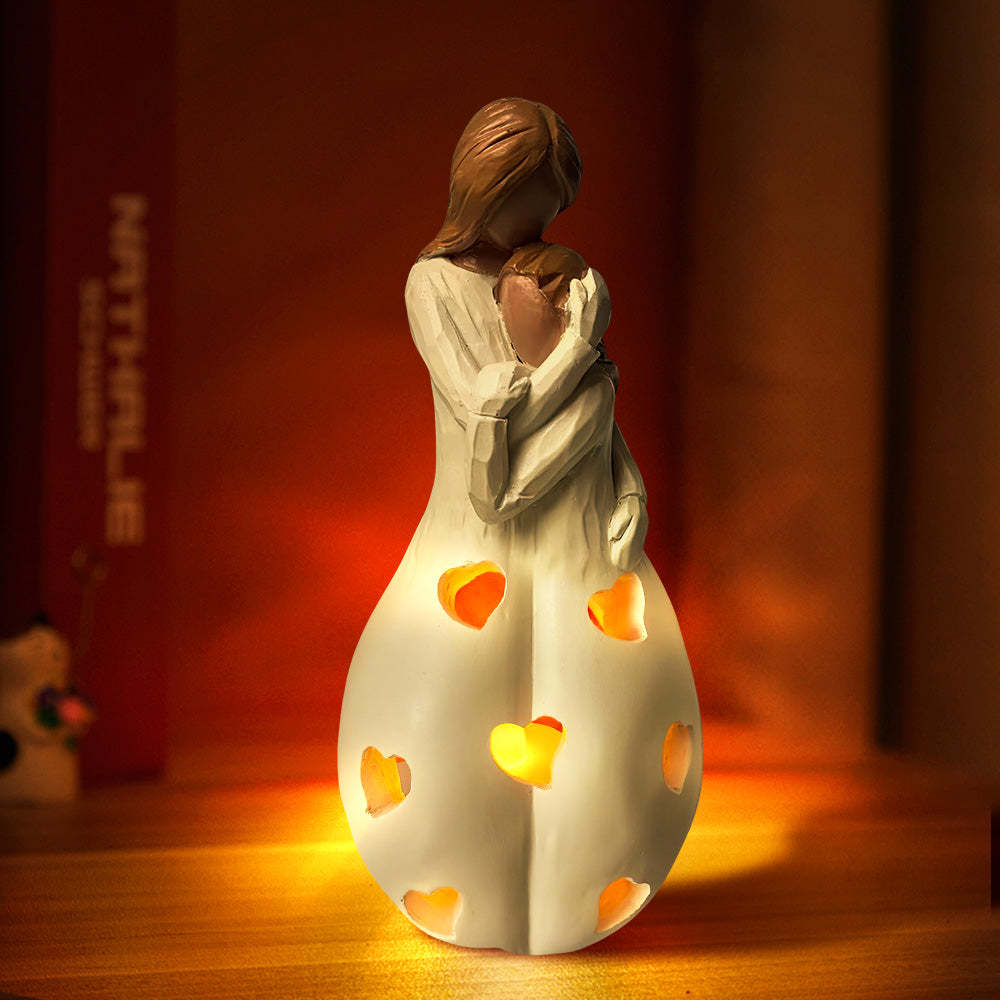 Mother's Day Candle Holder Statue with Flickering Led Candle Gifts for Mom - mymoonlampuk