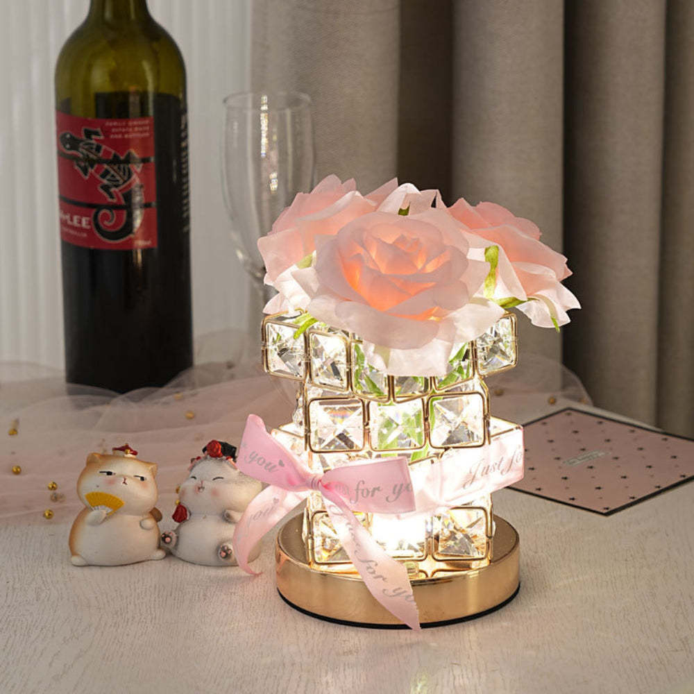 Romantic Rose Night Light Cube Flower Lamp Gifts for Lover - mymoonlampuk