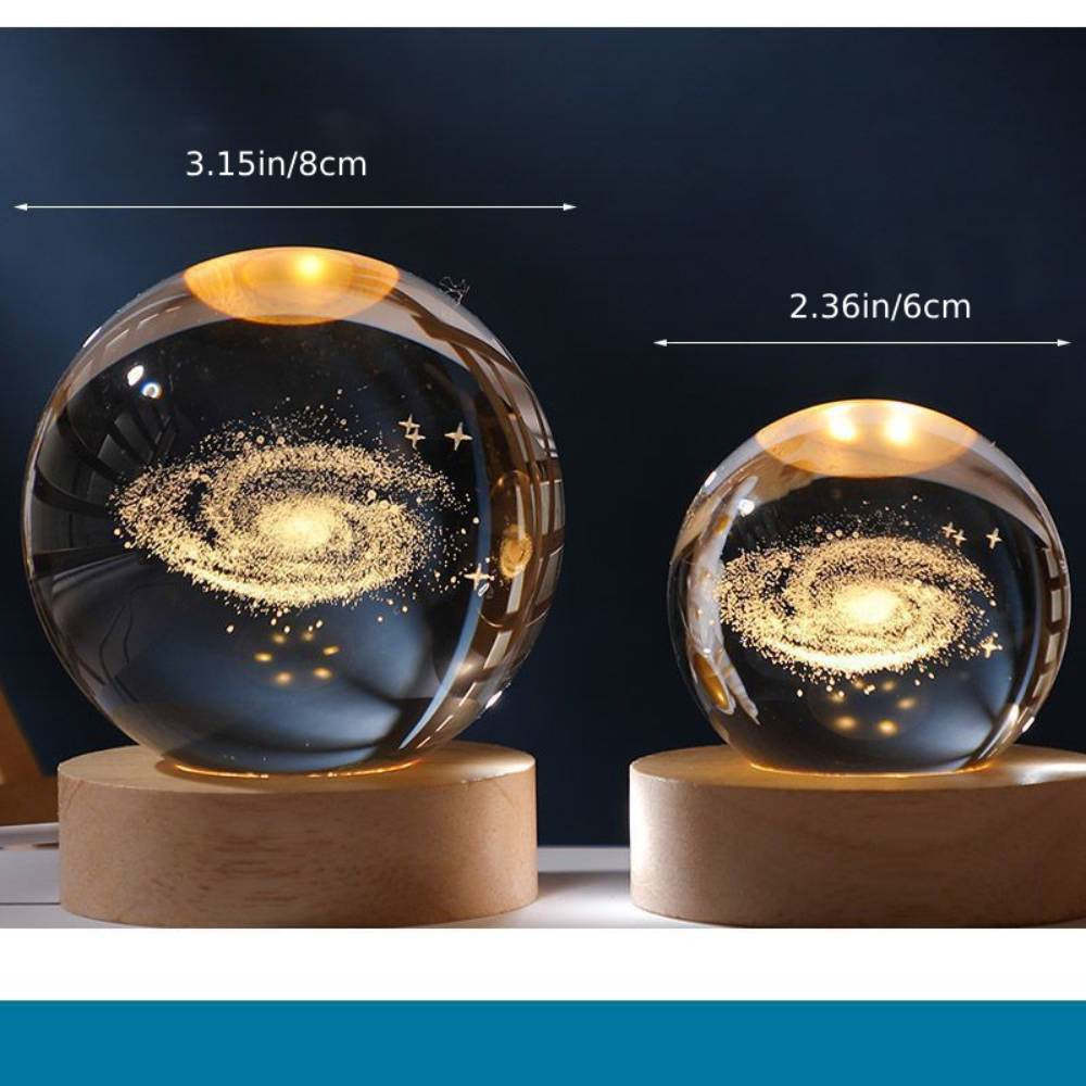 Cosmic Galaxy Crystal Night Light Moon Crystal Ball Glass Globe Unique Home Decor Gifts - MyMoonLampUk