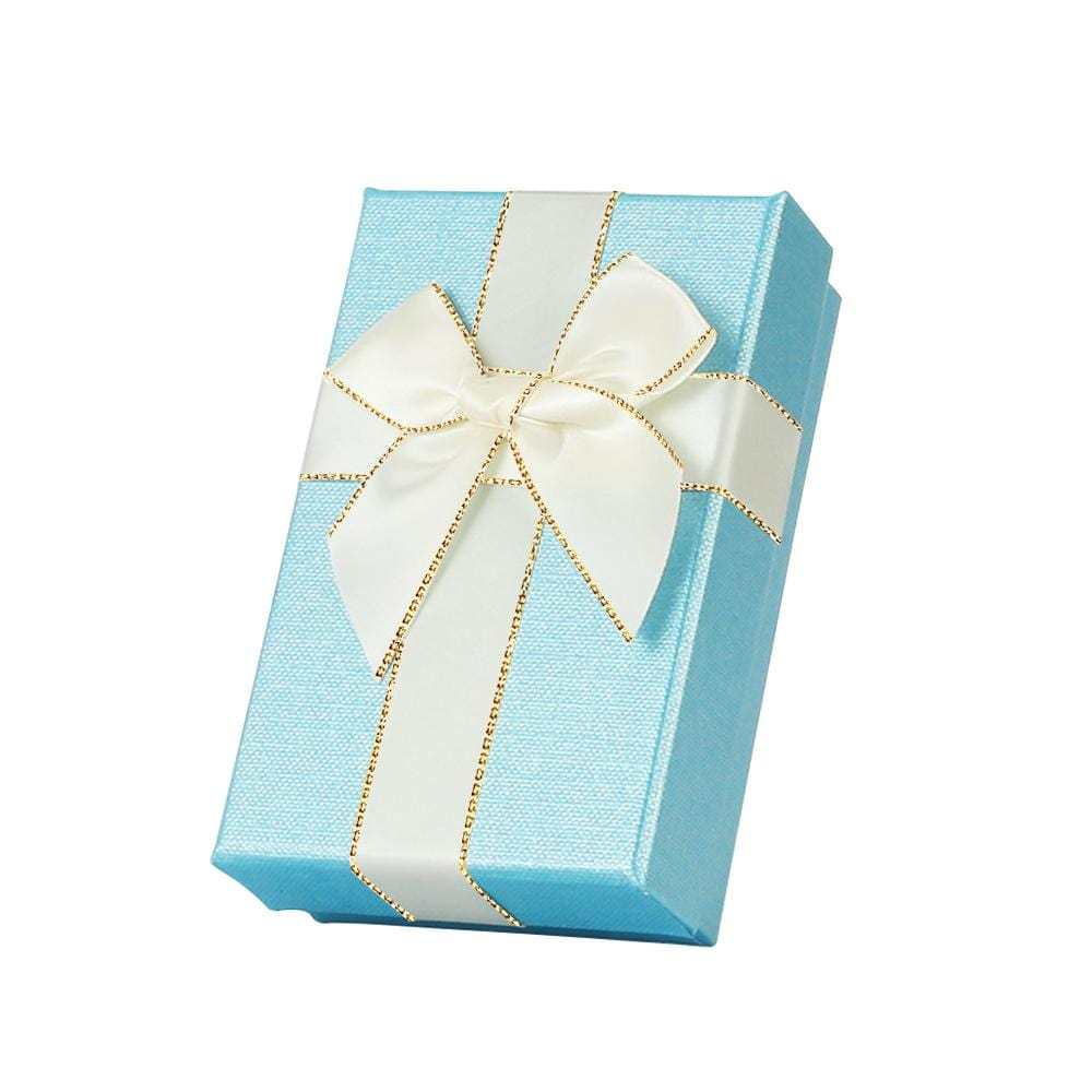 Gift Box with Lid and Ribbon - Blue - MyMoonLampUk