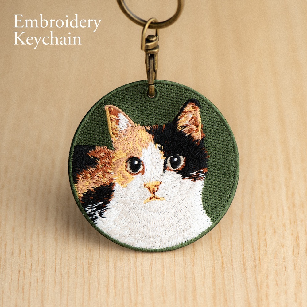 Embroidered Cat Keychain Realistic Cat Breed Design Cute Animal Keychain for Cat Lovers - MyMoonLampUk