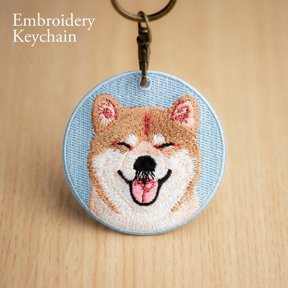 Embroidered Dog Keychain Realistic Dog Breed Design Cute Animal Keychain for Dog Lovers - MyMoonLampUk