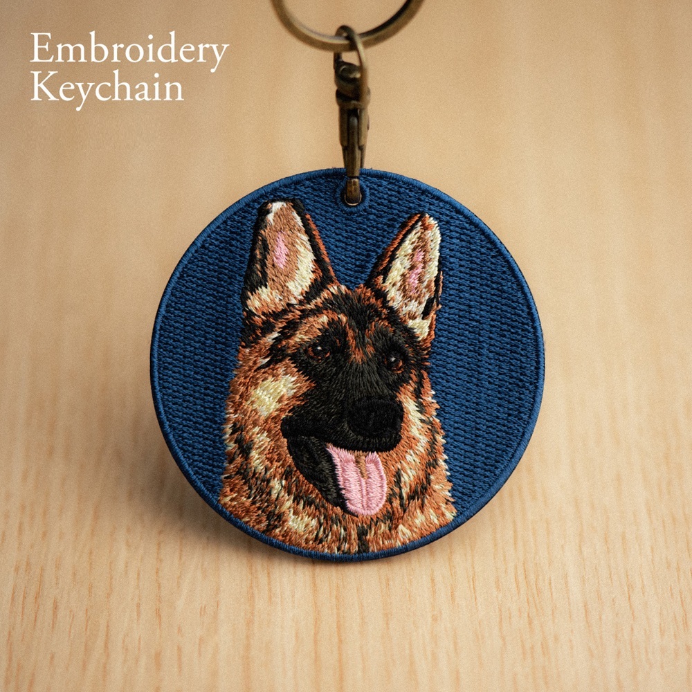 Embroidered Dog Keychain Realistic Dog Breed Design Cute Animal Keychain for Dog Lovers - MyMoonLampUk