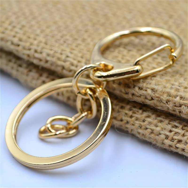 Small C-Shaped Buckle Key Ring Spring Snap Key Ring with Chain and Jump Ring - mymoonlampuk