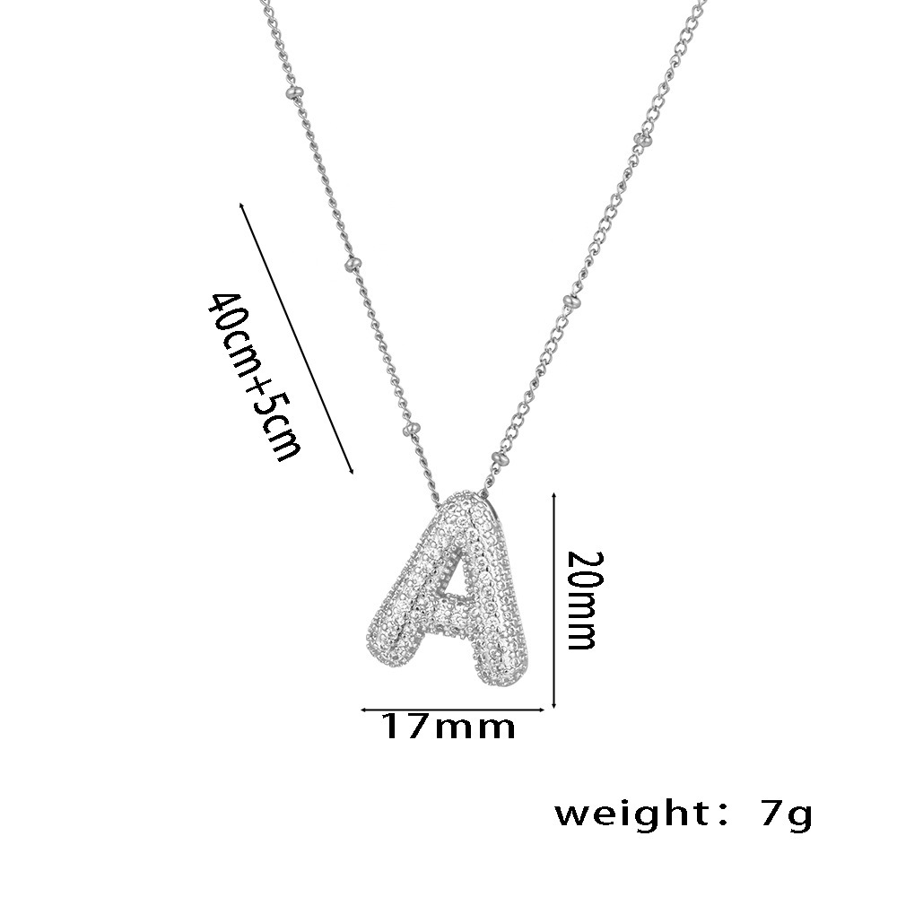 Valentine's Day Gift Sparkling Cubic Zirconia Letter Necklace Bubble Letter Initial Necklace Gift for Her - MyMoonLampUk