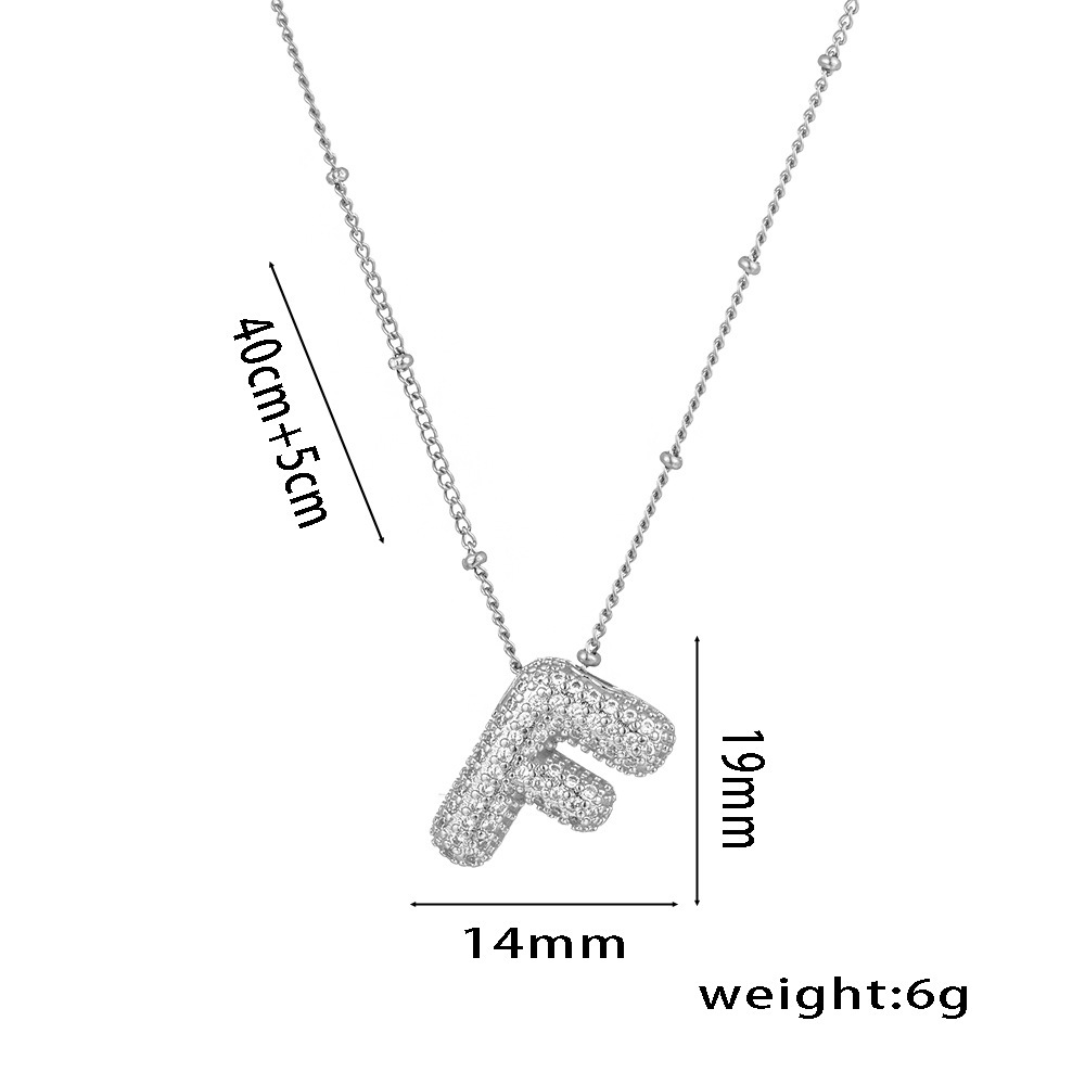 Valentine's Day Gift Sparkling Cubic Zirconia Letter Necklace Bubble Letter Initial Necklace Gift for Her - MyMoonLampUk