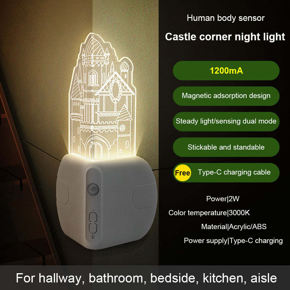 Night Light with Motion Sensor and Dusk to Dawn Sensor Corner Lamp - mymoonlampuk