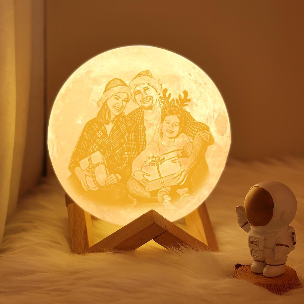 Personalised 3D Printed  Photo Moon Lamp, Engraved Lamp - Valentine's Day Gifts for Family