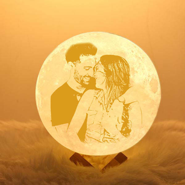 Personalized Creative 3D Print photo Moon Lamp, Engraved Lamp(10CM-20CM)