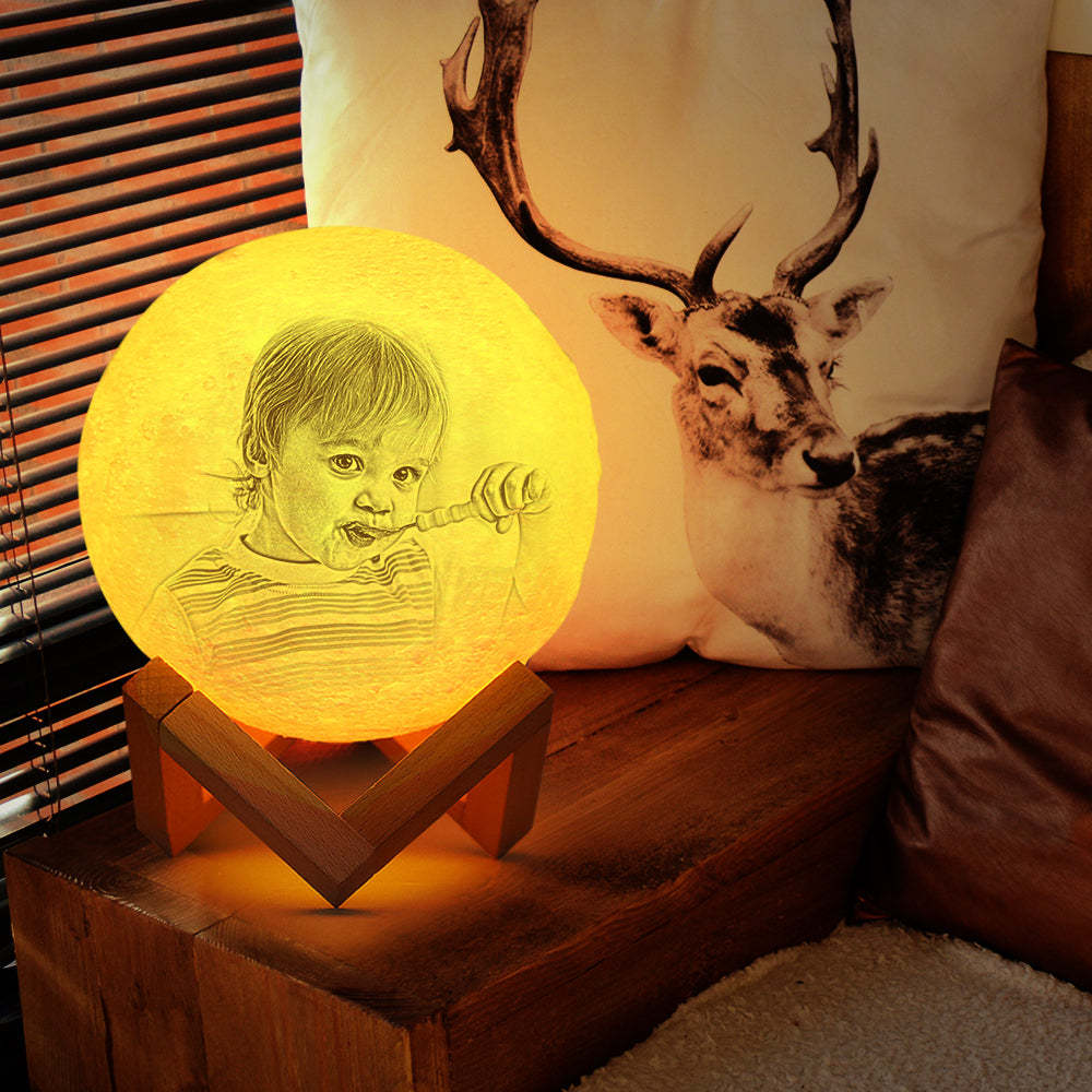 Personalized Creative 3D Print photo Moon Lamp, Engraved Lamp(10CM-20CM)