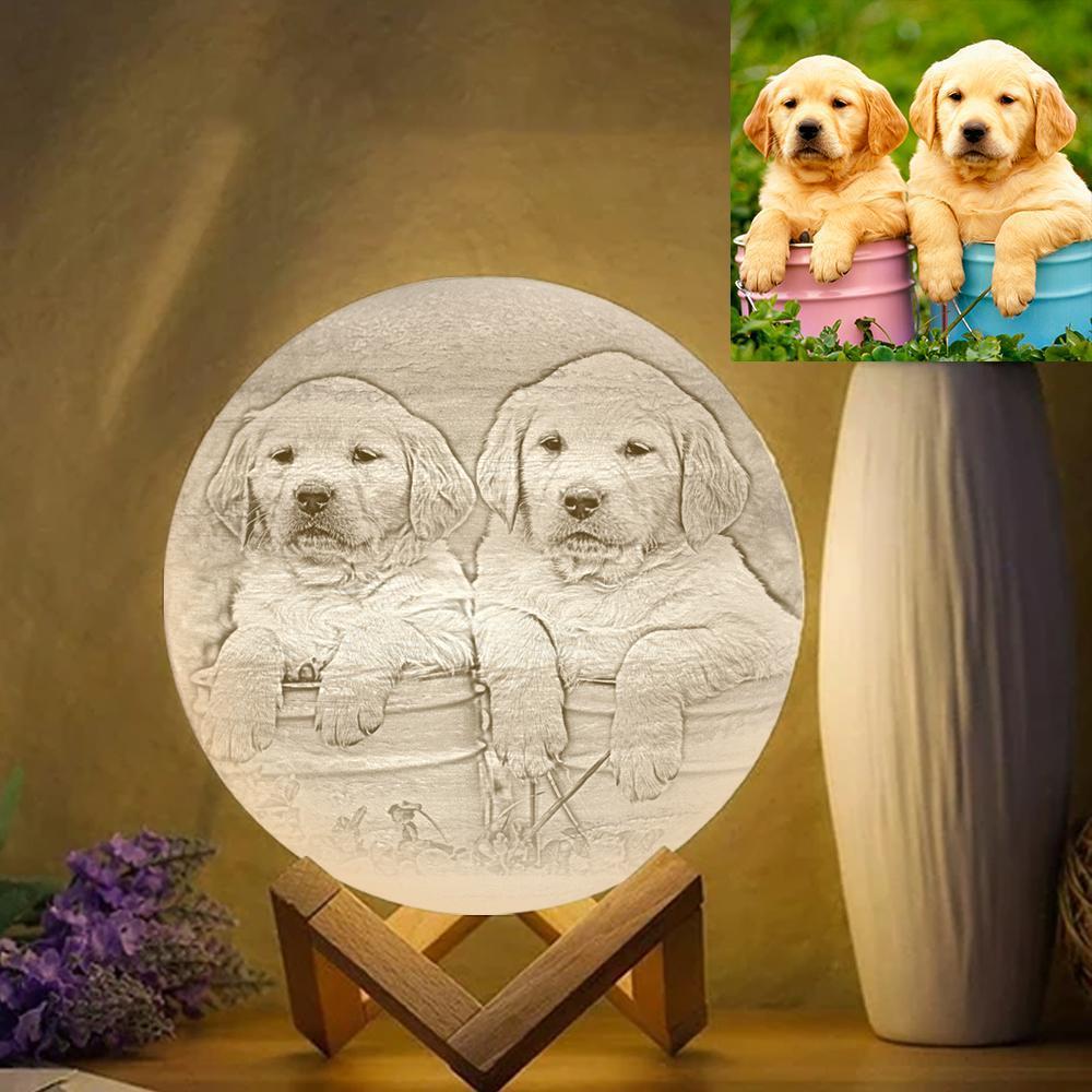 Custom Cute Pet 3D Printed Jupiter Lamp Personalised Gift - Touch Two Colors (10-20cm)