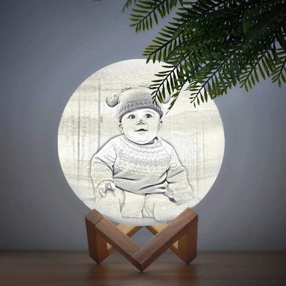 3D Printed Jupiter Lamp Personalized Cute Baby - Touch Three Colors (10-20cm) - MyMoonLampUk