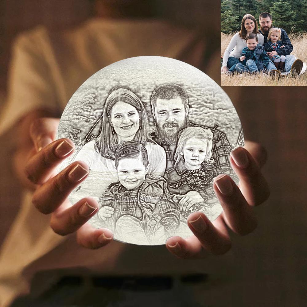 3D Printed Photo Lamp UK Personalised Gifts for Mom - Touch Three Colors (10-20cm)