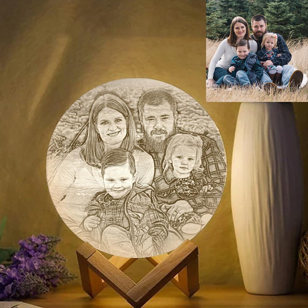3D Printed Photo Lamp UK Personalised Gifts for Mom - Touch Three Colors (10-20cm)