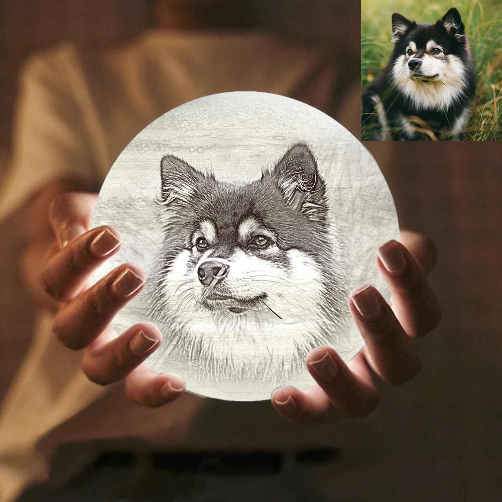 3D Printed Jupiter Lamp Personalized Lovely Pet - Touch Three Colors (10-20cm) - MyMoonLampUk