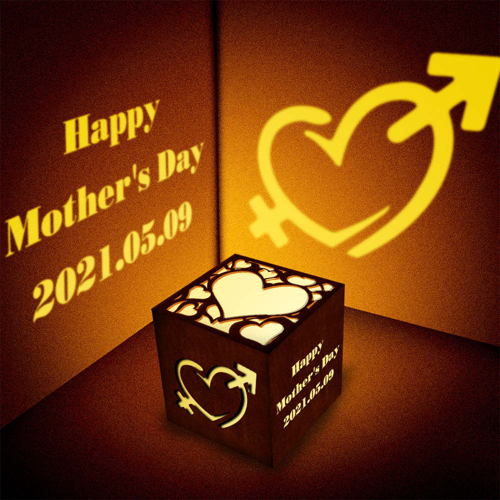 Gift for Mom Custom Text Lantern Box Custom Projection Light DIY Gift