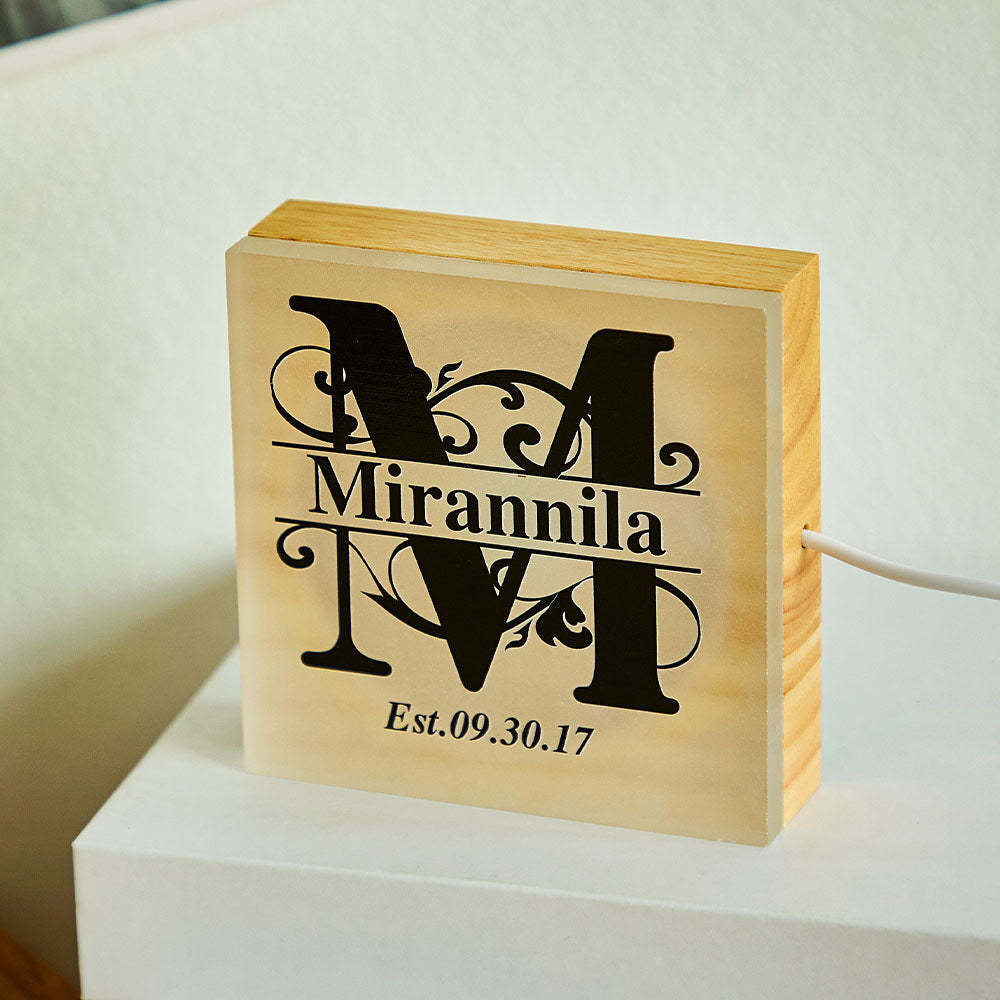 Custom Letter Night Light Monogrammed Box Gifts for Her - mymoonlampuk
